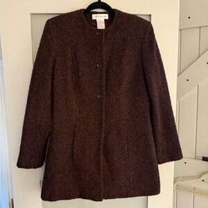 Vintage Jones New York Wool Coat Burgundy Size 8